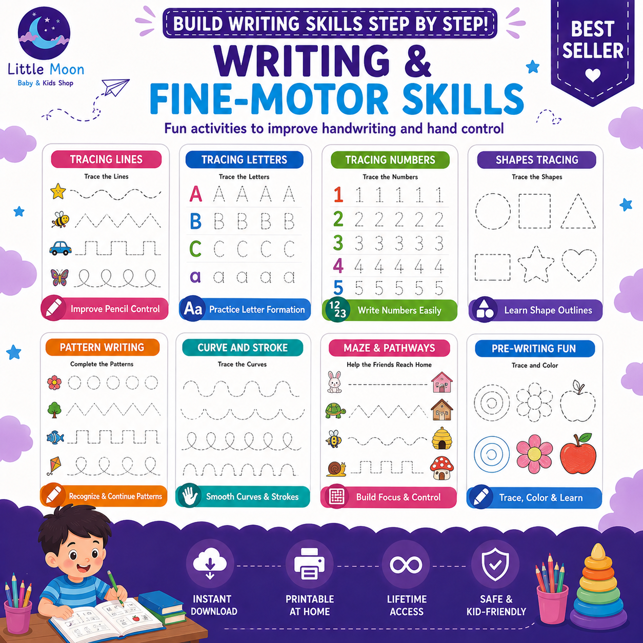 Kids 15,000+ Pages Educational Activities + Free 20,000 Coloring Worksheets📚