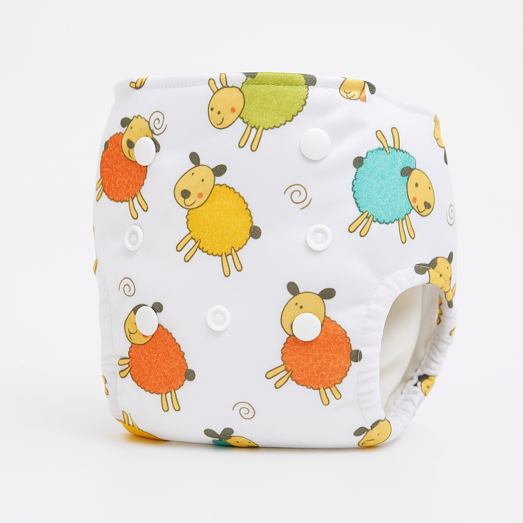 3 Layers White Baby Cloth Diapers