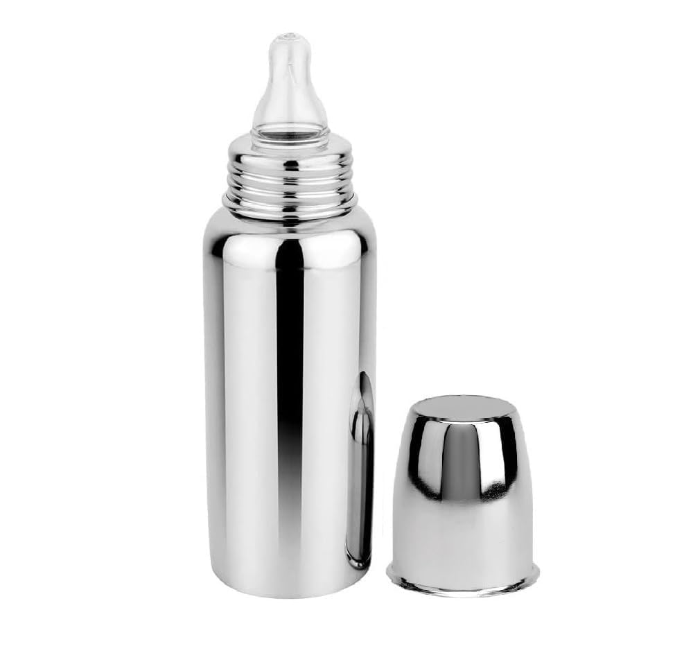 Silver Metal Baby Feeding Bottle