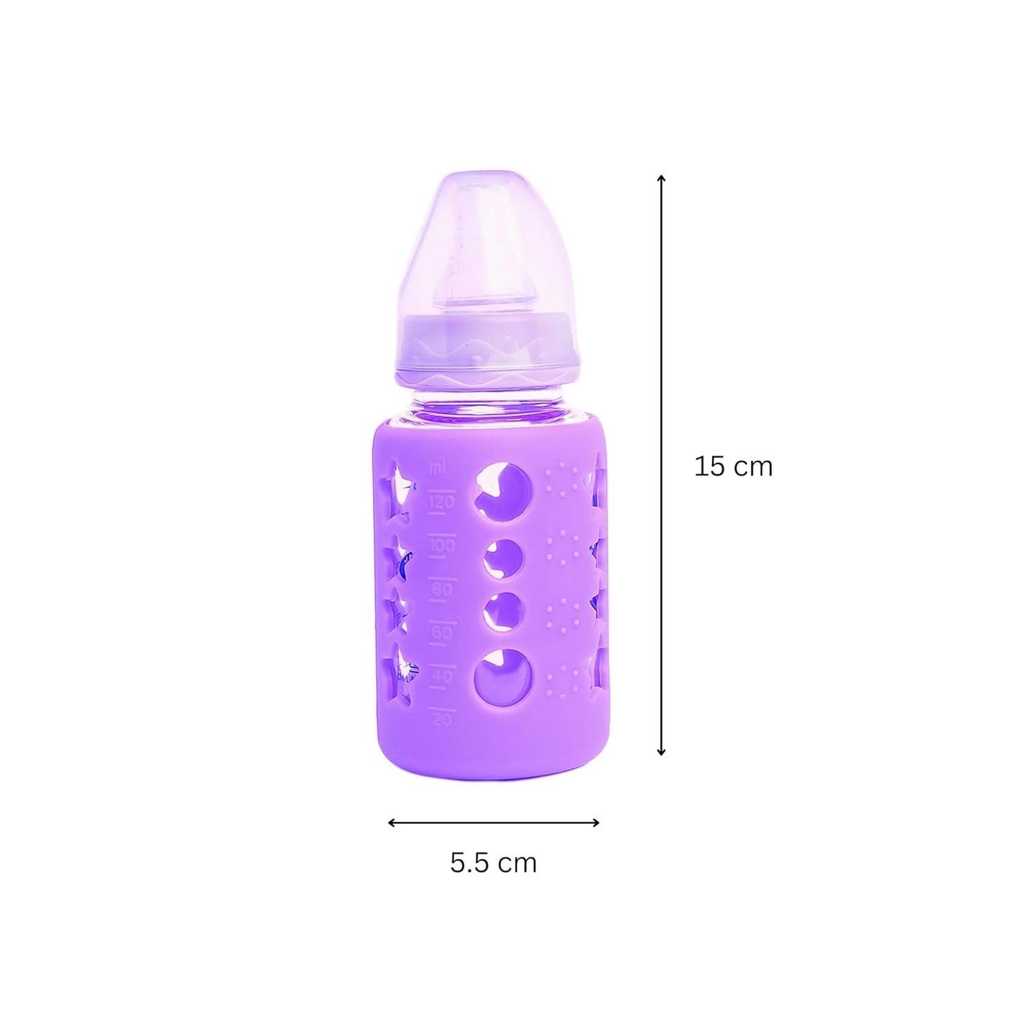 Purple Plastic Baby Feeding Bottle 120ml