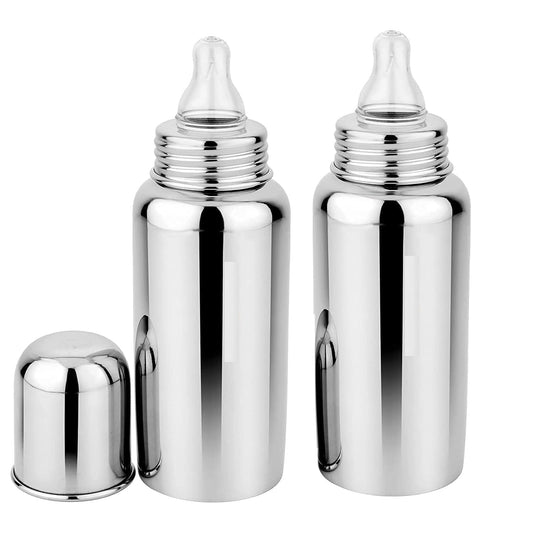 Silver Metal Baby Feeding Bottle