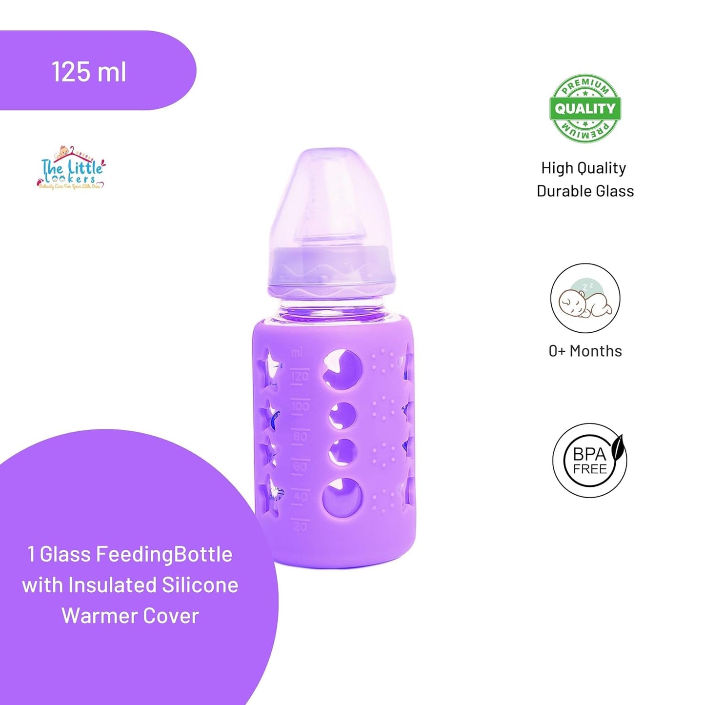 Purple Plastic Baby Feeding Bottle 120ml