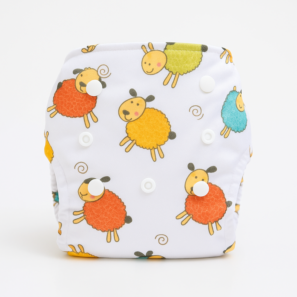 3 Layers White Baby Cloth Diapers