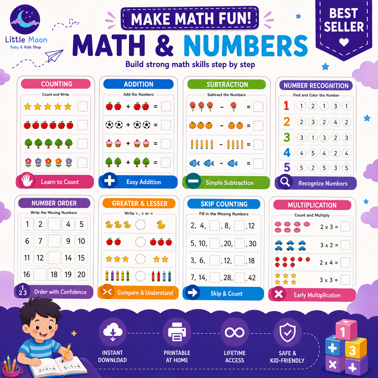 Kids 15,000+ Pages Educational Activities + Free 20,000 Coloring Worksheets📚