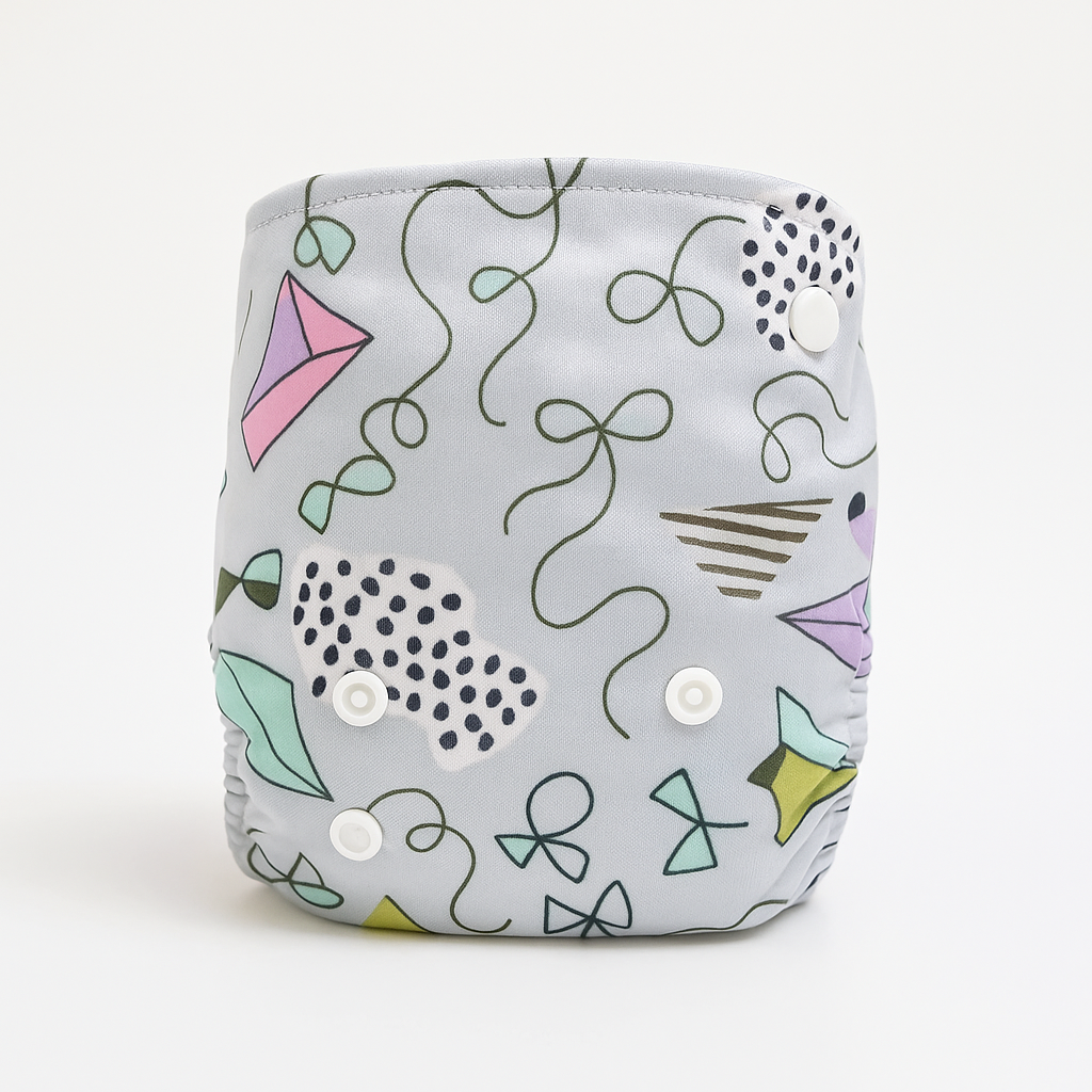 5 Layers Light Grey Baby Cloth Diapers