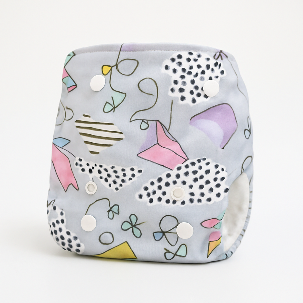 5 Layers Light Grey Baby Cloth Diapers