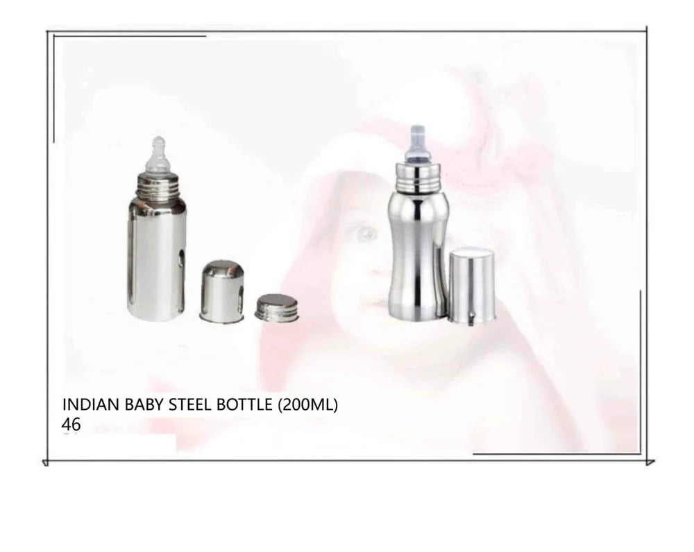 Pink Metal Baby Feeding Bottle 220ml