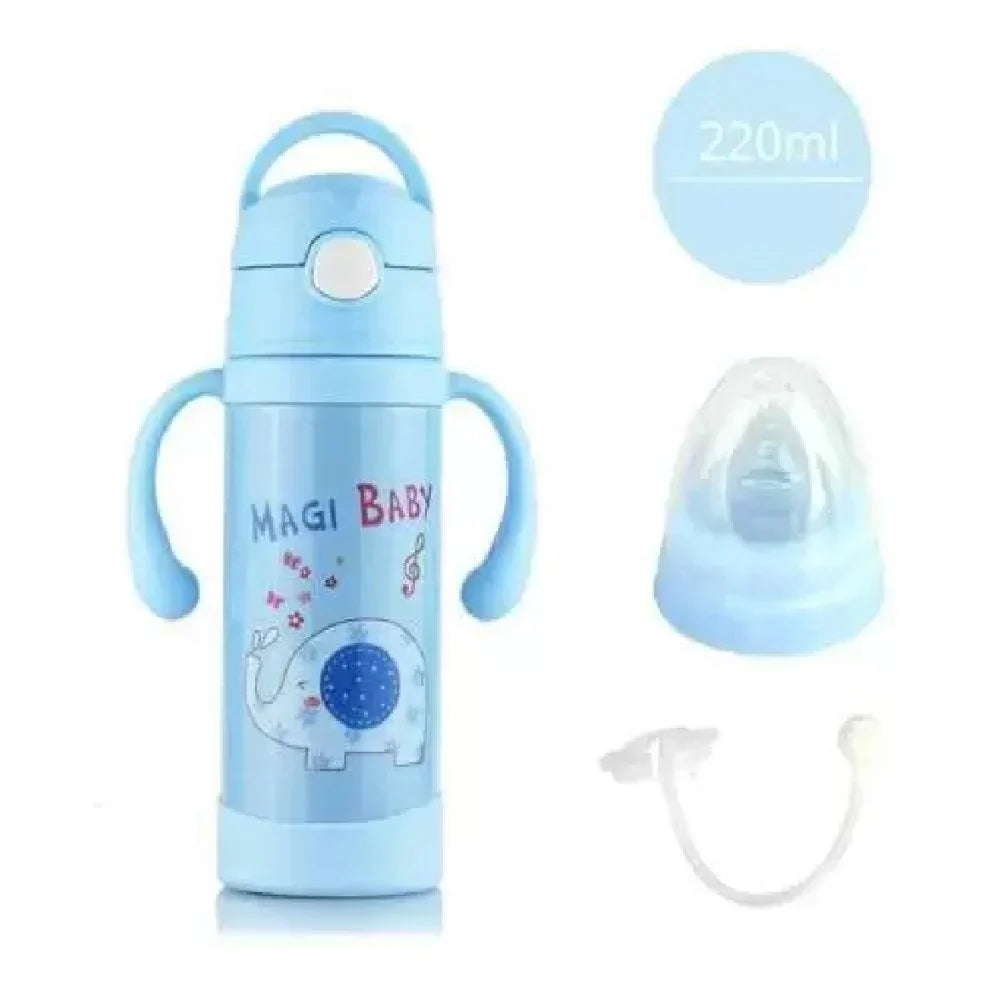 220ml Sky Blue Stainless Steel Baby Feeding Bottle