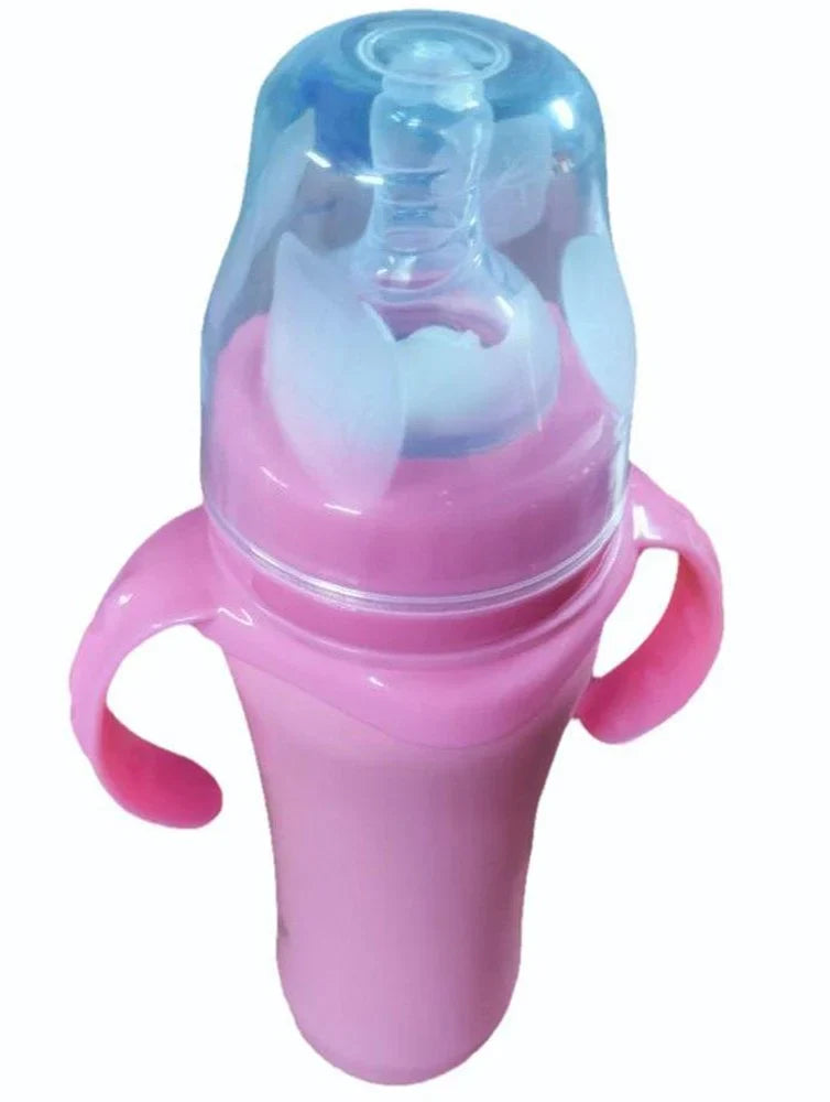 240ml Pink Plastic Baby Feeding Bottle