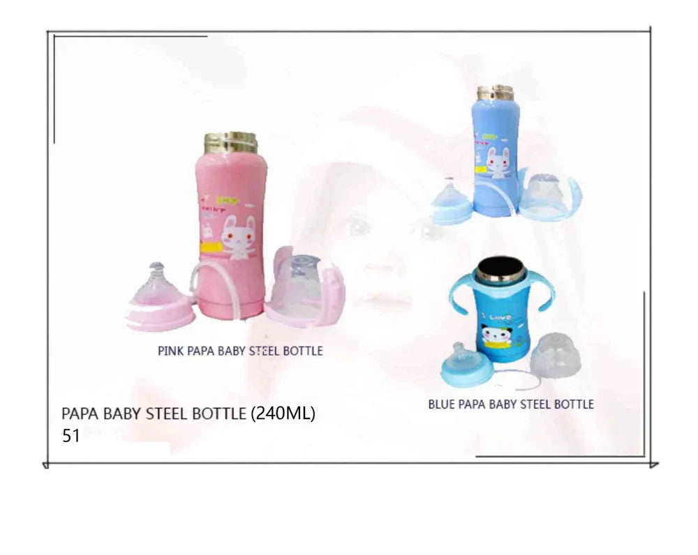 240ml Pink Plastic Baby Feeding Bottle