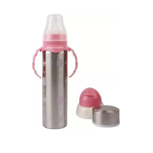 200ml Pink Metal Baby Feeding Bottle